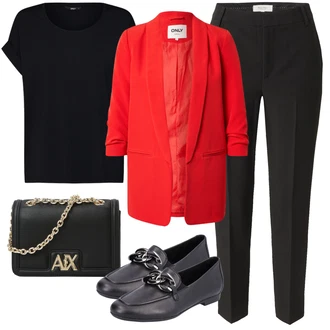 outfit mit Temno siva/Črna/Rjava/Siva Poslovna Obutev/Loafer Čevelj/Trotteur REMONTE "Pomladanski Outfit"