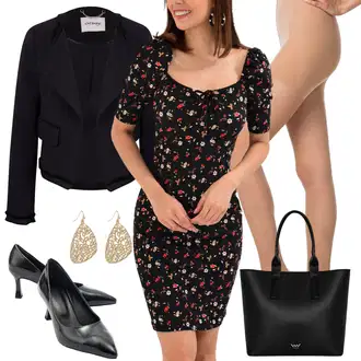 outfit mit Ozka obleka/Obleka s potiskom/Mini obleka/Obleka iz jerseya/Cvetlična Obleka/Priložnostna Obleka/Bodycon Obleka cool & sexy "Pomladanski Outfit"