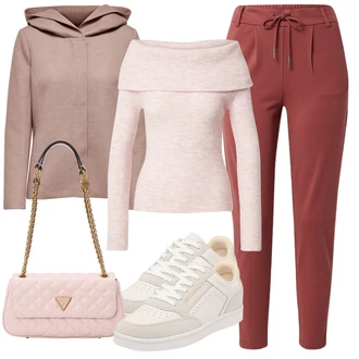 outfit mit Bež/Khaki/Krem/Bela Ozka Superga/Superge Nizka/Usnjene superge/Vintage Superga Marc O'Polo "Pomladanski Outfit"