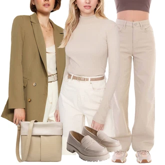 outfit mit Khaki/Temno zelena/Bež Dvojna jakna/Slip-on jakna/Trajnostna Jakna/Pomladna jakna/Vojaška Jakna/Poletna jakna/Jakna srajka/Volna Jakna/Dolga jakna/Prehodna Jakna Trendyol "Poslovna oblačila"
