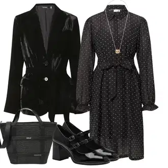 outfit mit Temno siva/Črna/Rjava/Siva Italijansko krilo/Krilo za zavezovanje/Pisarniško krilo/Krilo za matično pisarno/Zavito Krilo/Krščansko krilo NÜMPH "Poslovna oblačila"