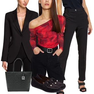 outfit mit Črna Women's Casual shoes/Ravni čevelj/Loafer Čevelj/Nizki čevelj Trotteur boto "Poslovna oblačila"