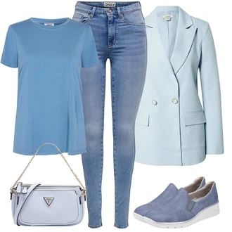 Rombi outfit mit Svetlo modra Torbica za čez ramo/Mini torbica/Satchel torba/Torba za čez ramo/Billfold/Torba za čez ramo Guess "Poslovna oblačila"