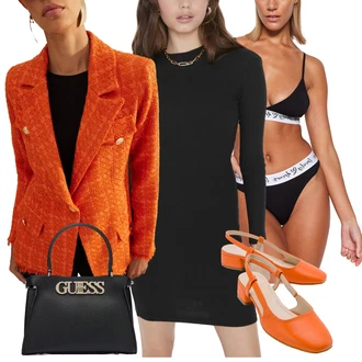 outfit mit Obleka s ščitnikom za vrat/Dolga pletena obleka/Dolga rokav oprijeta obleka/Ozka obleka Trendyol "Poslovna oblačila"