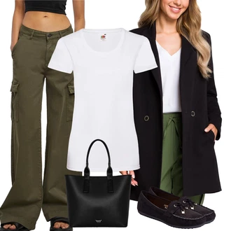 outfit mit Cargo Hlače/Cargo trenirke/Tesarska hlača Urban Classics "Poslovna oblačila"