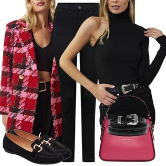 outfit mit Ženski Pas brez Zaponke/Klasični pasovi/Pas z Žepom/Sproščeni pas/Srajčni ovratnik moodo "Poslovna oblačila"