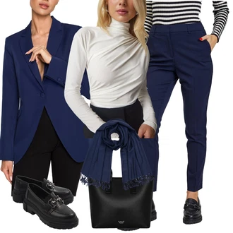 Eleganten outfit mit Bluzasti Body/Bluza S Lijakastim Ovratnikom/Bluza s Stoječim Ovratnikom/Usnjena jakna za moške happiness İstanbul "Poslovna oblačila"Look: Modernen, Fina, Eleganten, Layered