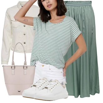 Outfit s Krémová/Hnědá/Béžová/Khaki/Šedá/Bílá Teniska Kožené Tenisky/Teniska na platformě/Letní Tenisky/Nízká Teniska/Teniska teddy/Úzká Teniska/Teniska s dírkovaným vzorem Geox "Praktický vzhled"