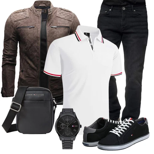 Dunkelbraun/Khaki/Grau/Braun Vintage Lederjacke/Jacke mit Seitlichem Reißverschluss/KunstLederjacke/Bikerjacke/Motorradjacke/Lederjacke Crone kombinieren