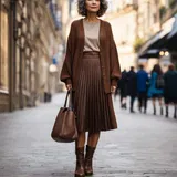 Rjava Chelsea Škornji outfiti za dame image