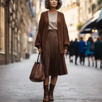 Badminton outfit mit Bež/Khaki/Rjava/Bela Kratka plisirana krila/Študentsko Krilo/Moderno krilo/Krilo A-linije Trendyol "Praznični outfit za 60 let"Look: Badminton, Golf, Tenis