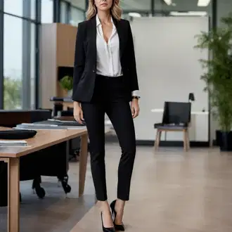 Outfit sa Crna Kratki Sako/Oversize Sako/Sako Jakna/Kožna Jakna za muškarce/Casual Sako/Kožna Jakna za Muškarce/Kožna Jakna/Elegantni Sako/Boyfriend Sako/Pamučni Sakoi Only "Proljetni outfit za razgovor za posao"