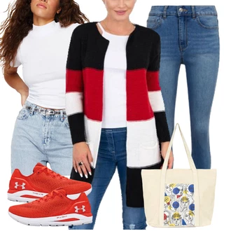 Biker outfit mit Pletena majica/Kratki top/Obrezana majica/Moški tekaški copati Trendyol "Sodobni Pomladni putfit"