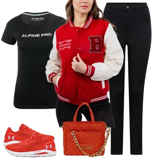outfit mit Rdeča/Oranžna Satchel torba/Torba za čez ramo/Mini torbica/Napihnjena torba/Vrečka za prenašanje/Teddy torba/Previjalna torba/Torba za čez ramo Love Moschino "Sodobni Pomladni putfit"
