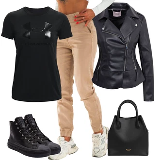 Skirt outfits mit Črna/Rdeča/Siva Šport Under Armour "Sodobni Pomladni putfit"