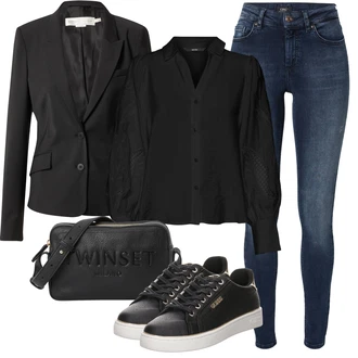 Z zadrgo outfit mit Modra/Temno modra Usnjena Jakna/Kavbojke Visokega Pasu/Kavbojke z Razporkom/Push up Kavbojke/Kavbojke na Poteg/Usnjene Čevlje/Termodžinsi/Moška Usnjena Jakna/Zimska jakna Only "Sodobni Pomladni putfit"