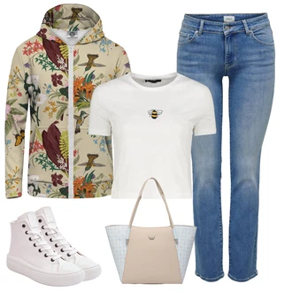 Z zadrgo outfit mit Bela/Roza/Siva Platnena Superga/Plato-Sneaker/Superge Z Bočno Zadrgo big star shoes "Sodobni Pomladni putfit"