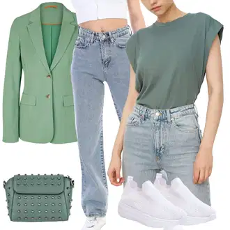 90. leta, Stil outfit mit Svetlo modra/Modra Široke Kavbojke/Vintage kavbojke/Usnjena Jakna/Mom Jean/Usnjena Moška Jakna/Široke Kavbojke/Dad Kavbojka bİkelİfe "Sodobni Pomladni putfit"Look: Priložnostne, Klasična, Mehko, Prevelik, Egirl, Eleganten, Modna, Lepo, Estetski, Vintage, 90. leta, Preproste, Bik