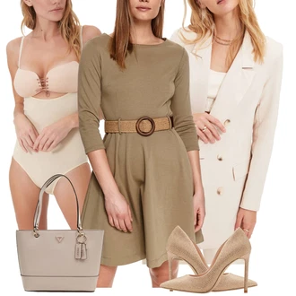 outfit mit Bež/Khaki/Rjava Dvojna jakna/Slip-on jakna/Poletna jakna/Pomladna jakna/Jakna s 3/4 Rokavom/Trajnostna Jakna Trendyol "Sodobni Pomladni putfit"