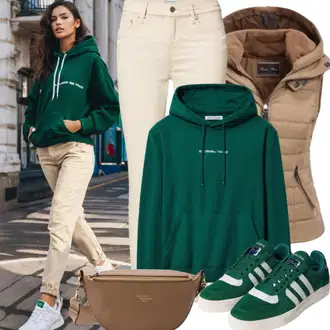 Green Outfits mit Rjava/Črna/Roza Puh Brezrokavnik/Izolacijski Jopič/Kratek Telovnik/Puhasti Brezrokavnik/Zunanji Brezrokavnik Adidas "Sofisticiran Priložnostni Slog"