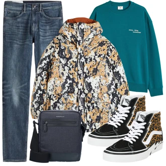 Coole Outfit mit Schwarz/Orange/Weiß/Creme Schmaler Sneaker/Winter Sneaker/Vintage Sneaker/Sneaker Mit Seitlichem Reißverschluss/Teddy Sneaker/Sneaker Mit Lochmuster Vans "Street Style Outfit"Look: Coole, Hip Hop, Skater, Esthetische, Casual, Schick, Ausgefallene, Schön, Sportlich, Streetwear, Trendige, Vintage