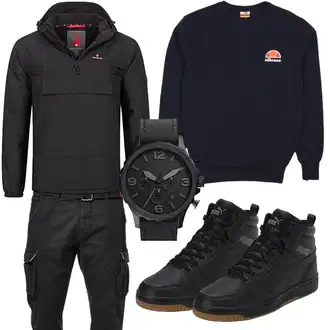 Outfit mit Grau/Schwarz/Rot/Dunkelgrau Verstaubare Jacke/Windbreaker Jacke/WanderJacke/Wasserdichte Jacke/FunktionsJacke/2in1 Jacke/IsolationsJacke/TrekkingJacke/SegelJacke Höhenhorn "Street Style Outfit"