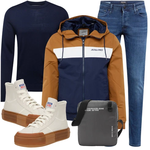 Beige/Weiß/Braun/Creme Plateau-Sneaker Converse kombinieren