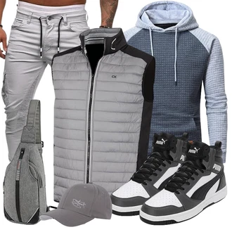 Frühlings Outfits Leichte mit Grau/Dunkelgrau/Hellgrau Calvin Klein "Street Style Outfit"
