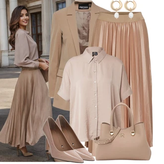 Stil Outfit sa Smeđa/Bež/Ljubičasta Elegantna Cipela/Salonka Na Visoku Petu/Pumpica S Visokim Prednjim Dijelom/Poslovna Obuća/Vintage Pumpa/Udobna pumpa/Salonka & Visoki Pet Boss "Praktičan look"Look: Francuske, Talijanski, Elegantan, Šik, Old Money, Stil, Burleska