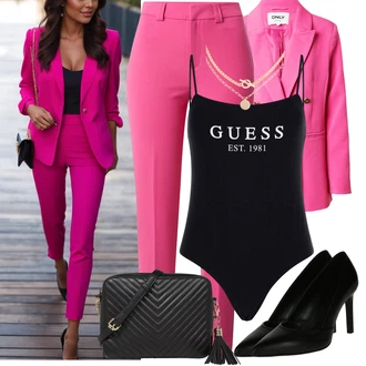 Vysoké Podpatky Outfit s Černá/Bílá/Hnědá Calvin Klein "Stylový look na jaro"