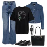 Outfity s béžovými a hnědými džínovými bundami image