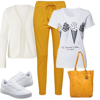 Krst outfit mit Krem/Bela Pletene Velika velikost/Pletenina Only "Sodoben videz za pomlad"Look: Bar, Krst, Koncert, Konfirmacija, Koče, Šola