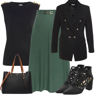 Outfit s Černá/Béžová Šněrovací Lodička/Lodička S Páskem/Elegantní Bota/Letní kotníková Kozačka/Bota Bez Tkaničky/Lodička s vysokým nártem/Pohodlná lodička Lascana "Stylový look na jaro"