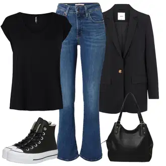 Chuck Taylor All Star Outfit sa Crna Platnena tenisica/Tenisice s patentnim zatvaračem sa strane/Zimske tenisice/Skate cipela/Tanka tenisica Converse "Proljetna odjeća"