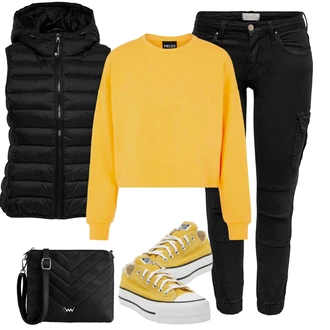 Chuck Taylor All Star Outfit s Šedá Converse "Stylový outfit na jaro"