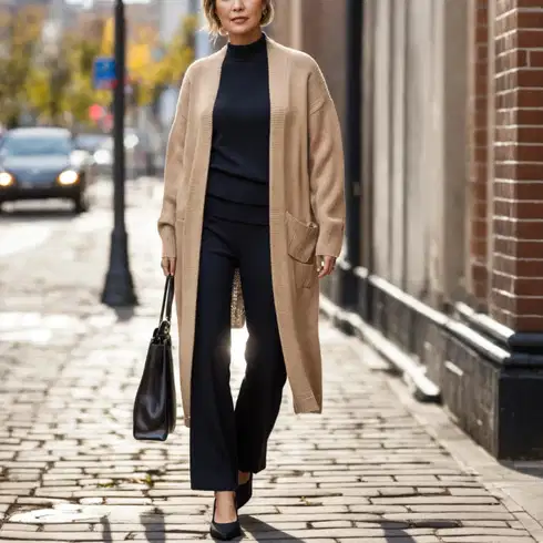 Kombinace Tmavě modrá Culotte Kalhoty/3/4 Kalhoty/Mušelínové kalhoty/Business Kalhoty/Obleková Kalhoty/Široká Kalhoty/Marlene Kalhoty Monari