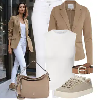 Moderní Outfit s Bílá/Hnědá/Černá Džín s Širokou Nohavicí/Dámské Džíny s Délkou 7/8/Zvonové Džíny/Zkrácené Džíny/Formální Košile/Džíny Culottes/Plisované Džíny Only "Stylové kombinace pro volný čas"Look: Styl, Cool, Francouzské, Italský, Námořní, Moderní, Mom, Krásný, Španělské, Western, Old Money, 70tá léta