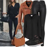 Kombinace halenek a tunik s vinylovými legíny image