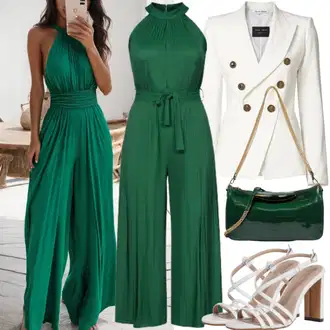 Green pants outfits "Večerni poletni outfit"