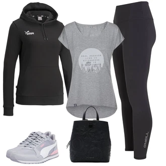 Outfit s Šedá/Růžová/Světle šedá Nízká Teniska/Úzká Teniska/Letní Tenisky Puma "Veselé jarní outfit"