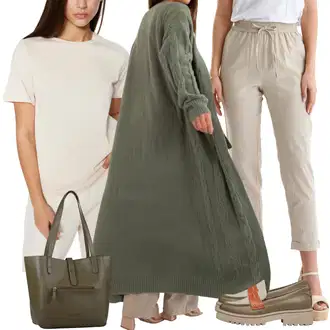 outfit mit Bombažna jopica/Pončo & Kimono Domača obleka/Podložen pleteni jopič/Dolge jopice wool fashion italia "Vsakodnevni Outfit"