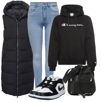 outfit mit Črna/Bela Superge Nizka/Skate Obutev/Ozka superga Jordan "Vsakodnevni Outfit"