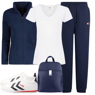 outfit mit Bela/Krem Superge Luknjasta/Superge z ježkom/Superge Nizka/Ozka superga/Vintage superga/Usnjene superge Hummel "Vsakodnevni Outfit"