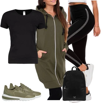 outfit mit Gym Pajkice/Pajkice z Visokim Pasom/Pajkice z Razporkom/Podložena Pajkica/Oblikovana Pajkica/Športna Pajkica/Športne hlače/Treggings edoti "Vsakodnevni Outfit"