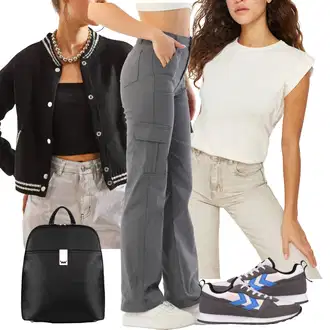 outfit mit Khaki/Bela/Bež/Rjava Moški čevlji/Kratka majica/Majica za mišice/Kratki top/Obrezana majica/Odrezana majica brez rokavov/Klasična Dolžina Trendyol "Vsakodnevni Outfit"