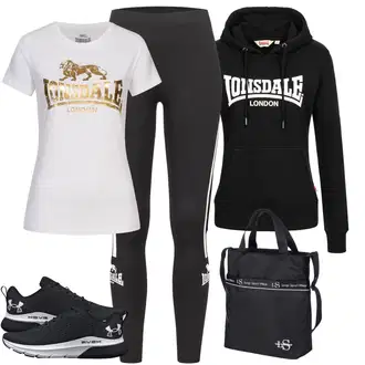 Zima outfit mit Črna/Temno siva/Rdeča Udobna Čevlja/Women's Health shoes/Pohodni Čevelj/Superga Poletne superge/Zimske superge Under Armour "Vsakodnevni Outfit"