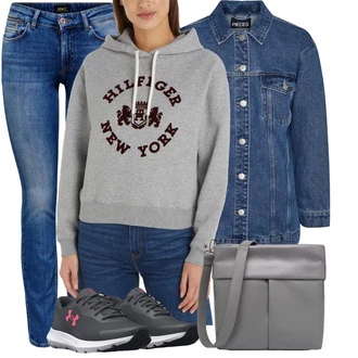 Outfit s Světle šedá/Šedá/Tmavě šedá/Červená Bota Na Pěší Turistiku/Pohodlná Bota/Zdravotní bota/Teniska Zimní Tenisky/Letní Tenisky/Úzká Teniska/Volnočasová bota/Nízká Teniska Under Armour "Vzhledy pro volný čas"