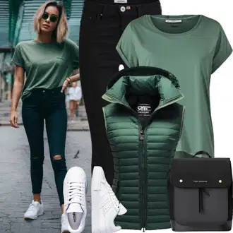 Green pants outfits "Zimski Stil Priložnostno"