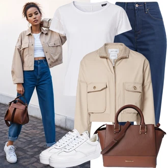 Inspirace pro outfity Old Money s Modrá/Tmavě modrá Baggy Džíny/Dad Džíny/High Waist Džínové Kalhoty/Džíny Volného Střihu/Mom Jean/Formální Košile/Vintage džíny/Džín s Širokou Nohavicí Calvin Klein, Bílá Jednoduchý top/Bustierový Top/Tričko s vodopádovým výstřihem/Košile Carmen bershka "90er Jahre Look Fasching"Look: Styl, Old Money, 90tá léta, Cool, Příliš oblečený, Skromné, Traditional, Extravagantní