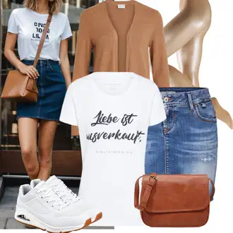 Džínovina Outfit s Hnědá/Růžová/Fialová Džínová vintage sukně/Džínová Sukně/Krátká Sukně/70tá Léta Minisukně LTB "Moderní outfit pro volný čas"